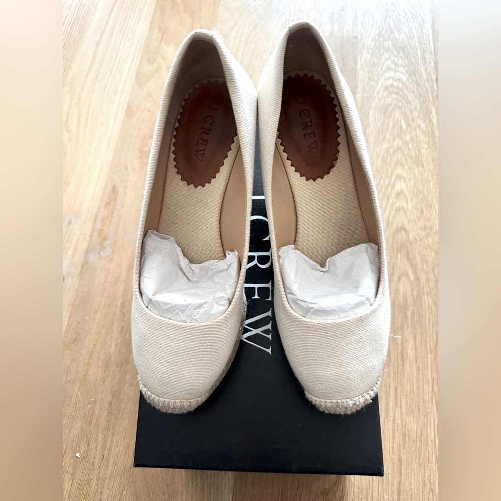 JCrew Women’s Seville Espadrille Size 6 Ivory Sandstone
